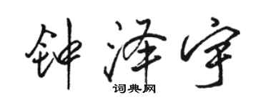 駱恆光鍾澤宇行書個性簽名怎么寫