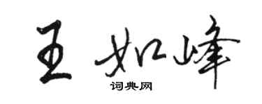 駱恆光王如峰行書個性簽名怎么寫