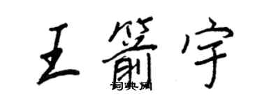 王正良王箭宇行書個性簽名怎么寫