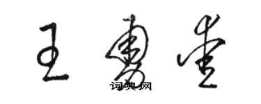 駱恆光王勇愛草書個性簽名怎么寫