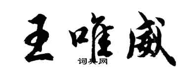 胡問遂王唯威行書個性簽名怎么寫