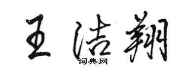 駱恆光王潔翔行書個性簽名怎么寫