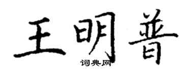 丁謙王明普楷書個性簽名怎么寫