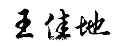 胡問遂王佳地行書個性簽名怎么寫