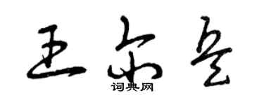 曾慶福王爾兵草書個性簽名怎么寫