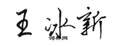 駱恆光王冰新行書個性簽名怎么寫