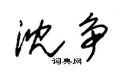 朱錫榮沈爭草書個性簽名怎么寫