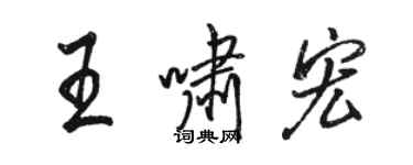 駱恆光王嘯宏行書個性簽名怎么寫