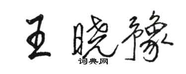 駱恆光王曉豫行書個性簽名怎么寫