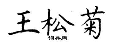 丁謙王松菊楷書個性簽名怎么寫