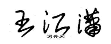 朱錫榮王江瀟草書個性簽名怎么寫