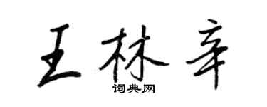 王正良王林辛行書個性簽名怎么寫