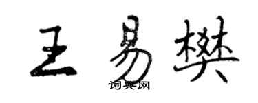 曾慶福王易樊行書個性簽名怎么寫