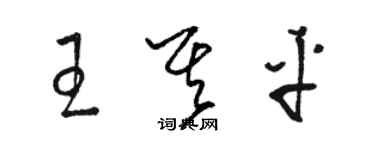 駱恆光王其平草書個性簽名怎么寫