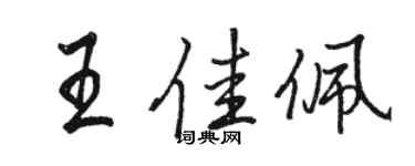 駱恆光王佳佩行書個性簽名怎么寫