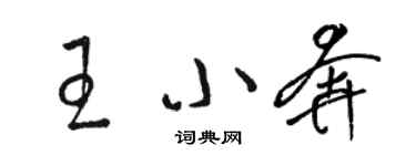 駱恆光王小奔草書個性簽名怎么寫