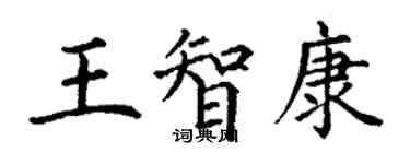 丁謙王智康楷書個性簽名怎么寫