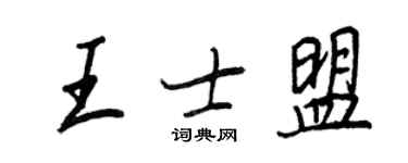 王正良王士盟行書個性簽名怎么寫