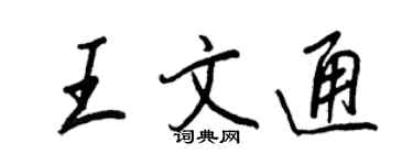 王正良王文通行書個性簽名怎么寫