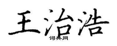丁謙王治浩楷書個性簽名怎么寫