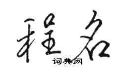 駱恆光程名行書個性簽名怎么寫