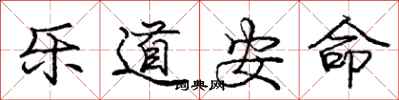 龐中華樂道安命行書怎么寫