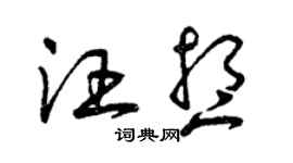 曾慶福汪想草書個性簽名怎么寫