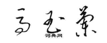 駱恆光馬玉蘭草書個性簽名怎么寫