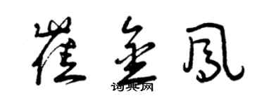 曾慶福崔金鳳草書個性簽名怎么寫