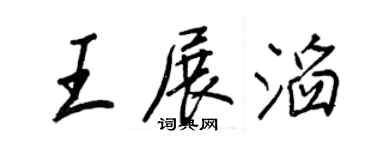 王正良王展滔行書個性簽名怎么寫