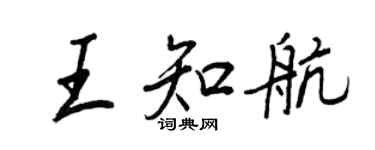 王正良王知航行書個性簽名怎么寫