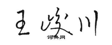 駱恆光王峻川草書個性簽名怎么寫