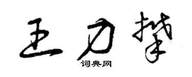 曾慶福王力攀草書個性簽名怎么寫
