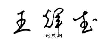 梁錦英王輝武草書個性簽名怎么寫