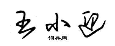 朱錫榮王小迎草書個性簽名怎么寫