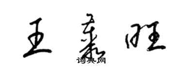 梁錦英王叢旺草書個性簽名怎么寫