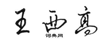 駱恆光王西高行書個性簽名怎么寫