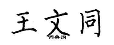 何伯昌王文同楷書個性簽名怎么寫