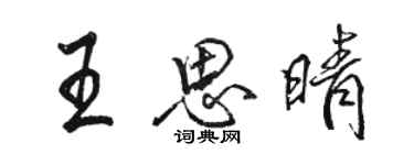 駱恆光王思晴行書個性簽名怎么寫