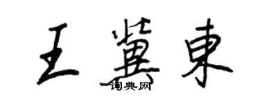 王正良王冀東行書個性簽名怎么寫