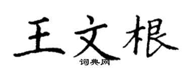 丁謙王文根楷書個性簽名怎么寫
