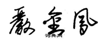 朱錫榮嚴金鳳草書個性簽名怎么寫