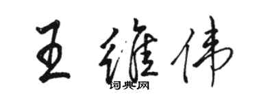 駱恆光王維偉行書個性簽名怎么寫