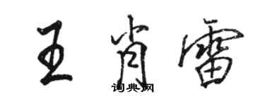 駱恆光王肖雷行書個性簽名怎么寫