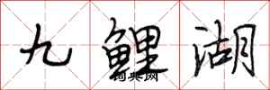 段相林九鯉湖行書怎么寫
