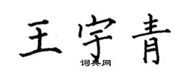 何伯昌王宇青楷書個性簽名怎么寫