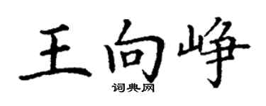 丁謙王向崢楷書個性簽名怎么寫