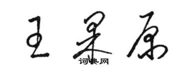 駱恆光王果原草書個性簽名怎么寫