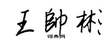 王正良王帥彬行書個性簽名怎么寫