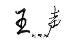 駱恆光王聲行書個性簽名怎么寫